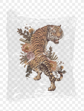 Floral tiger png aesthetic plastic | Free PNG - rawpixel