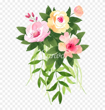 Floral Wedding Bouquet With Roses - Clipart Watercolor Florals Floral Wedding Bouquet With Roses - Clipart Watercolor Florals