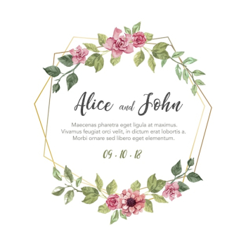 Floral wedding invitation