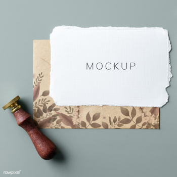 Floral wedding invitation card mockup | Free stock psd mockup - 531861