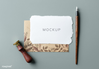 Floral wedding invitation card mockup | Free stock psd mockup - 531995
