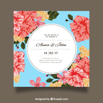 Floral wedding invitation template Floral wedding invitation template