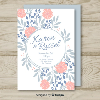 Floral wedding invitation template Floral wedding invitation template