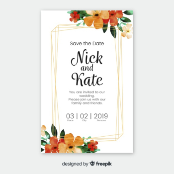 Floral wedding invitation template Floral wedding invitation template