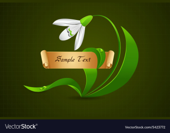 Floral with gold banner vector image
