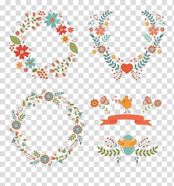 Floral wreath , Flower Easter Wreath , Floral decorations; Easter motifs transparent background PNG clipart