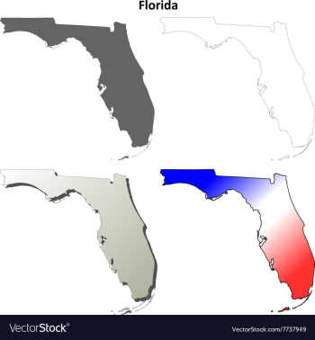 Florida outline map set vector image Florida outline map set vector image
