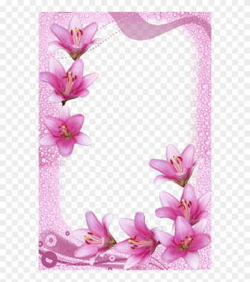 Flower Backgrounds, Frames, Wallpaper, Card Making, - Pink Flower Frame