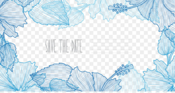 Flower Border Blue Euclidean vector - Artwork Flowers Border 