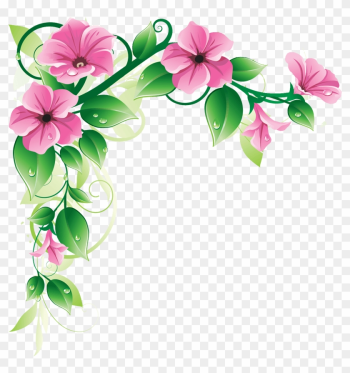 Flower Border Flowers Clip Art Borders Image - Corner Flower Designs Png