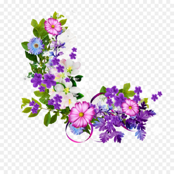 Flower - Bouquet of purple flowers border 