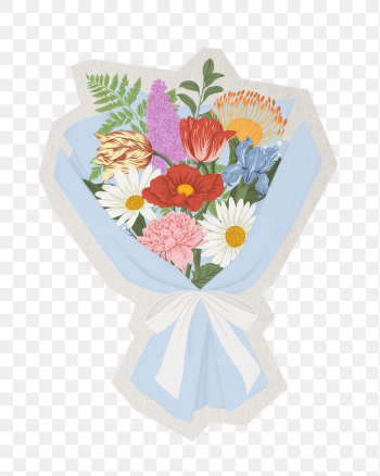 Flower bouquet png sticker, paper | Free PNG - rawpixel