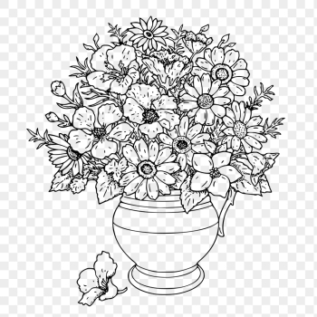 Flower bouquet vase png clipart, | Free PNG Illustration - rawpixel