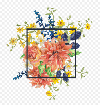 Flower bouquet Watercolor painting Stock photography - Watercolor borders 