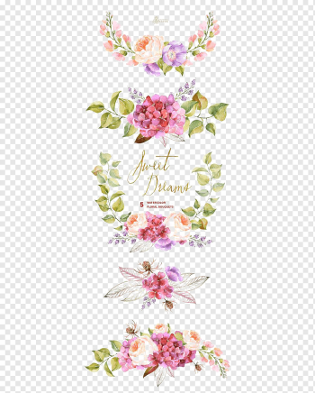 Flower bouquet Watercolor painting Wedding invitation, Watercolor flowers border, pink and purple flowers illustration, border, purple, flower Arranging png