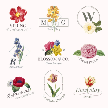 Flower brand logoset Flower brand logoset