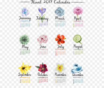 Flower Calendar - Romance Flowers New Year Calendar 