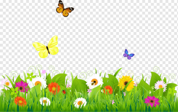 Flower, cartoon grass, cartoon Character, sunflower, computer Wallpaper png