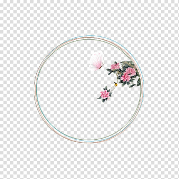 Flower Circle Gratis Computer file, Simple circle of ancient flowers transparent background PNG clipart