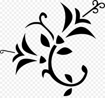 Flower Clip art - black flowers Flower Clip art - black flowers