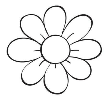 Flower Clipart Black And White Simple Easy