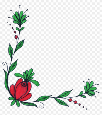 Flower Corner Border Vector Free Library - Flower Corner Border Design