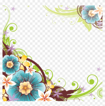 Flower Corner Clipart - Flower Vector Border Png