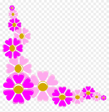 Flower Corner Cliparts Free Download Clip Art - Flowers Border Corner Png