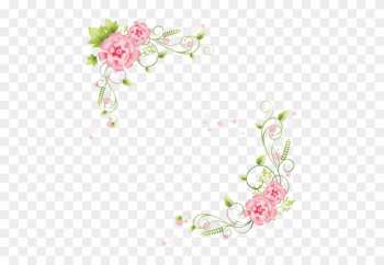 Flower Corner Cliparts - Pastel Floral Border Png