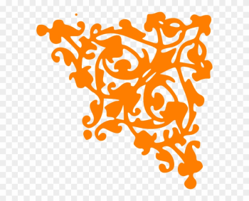 Flower Decoration Png Images - Orange Corner Border Clip Art