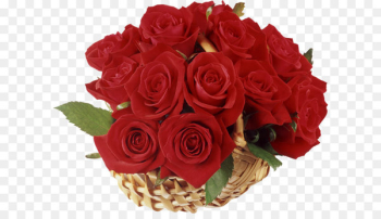Flower delivery Floristry Rose Basket - Basket with Red Roses Clipart 