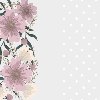 Flower designs border - pink flowers Free Vector