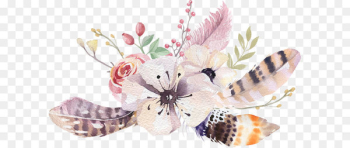 Flower Feather Stock photography Watercolor painting Boho-chic - Bohemia 