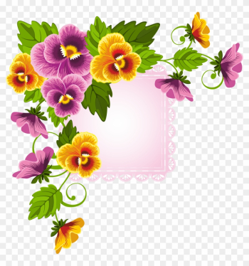 Flower Floral Design Stock Photography - Paper Border Design Of Flowers