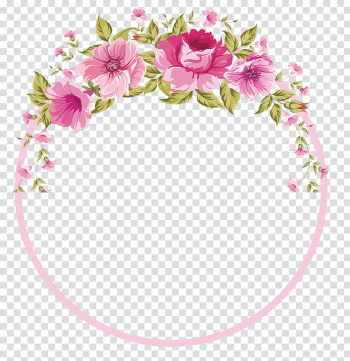Flower , Flowers Border, pink and green flowers border transparent background PNG clipart