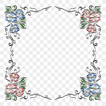 Flower frame png sticker illustration, | Free PNG - rawpixel