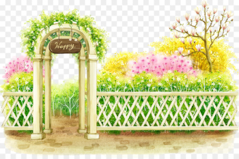 Flower garden Flower garden Illustration - In front of the park landscape 