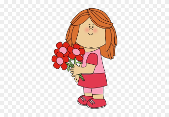 Flower Girl Clipart - Girl With Flowers Clip Art Flower Girl Clipart - Girl With Flowers Clip Art