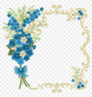 Flower - Google'da Ara - Blue Floral Frame Png Flower - Google'da Ara - Blue Floral Frame Png