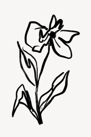 Flower ink brush, aesthetic line | Free Photo - rawpixel