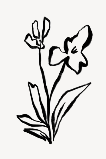 Flower ink brush, aesthetic line | Free Photo - rawpixel