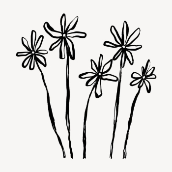 Flower ink brush, aesthetic line | Free Photo - rawpixel