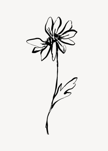 Flower ink brush, aesthetic line | Free Photo - rawpixel