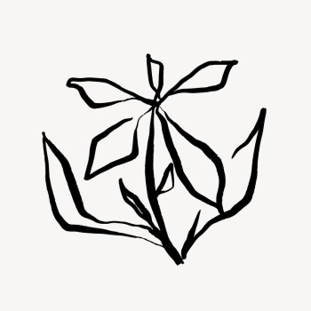 Flower ink brush, aesthetic line | Free Photo - rawpixel