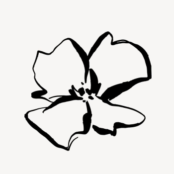 Flower ink brush, aesthetic line | Free Photo - rawpixel