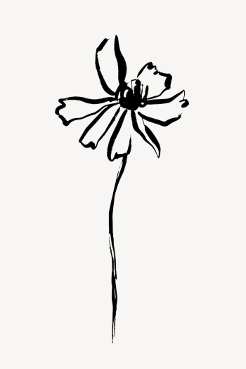 Flower ink brush, aesthetic line | Free Photo - rawpixel