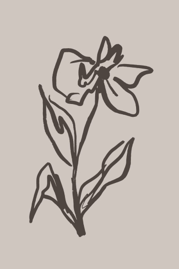 Flower line art, Chinese brush | Free Photo - rawpixel