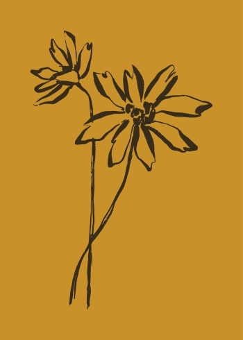 Flower line art, Chinese brush | Free Photo - rawpixel