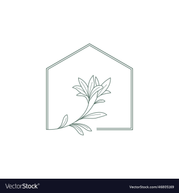 flower line logo emblem home decoration design