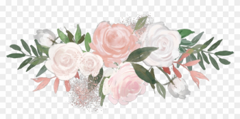 Flower Overlay Rose Aesthetic Painting Pink Green White - Romantic Bloom